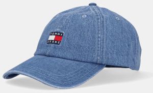 Džínsová šiltovka Tommy Jeans jednofarebná, AM0AM12936