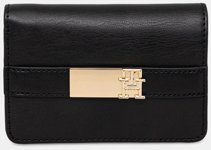 Peňaženka Tommy Hilfiger dámska, čierna farba, AW0AW16916