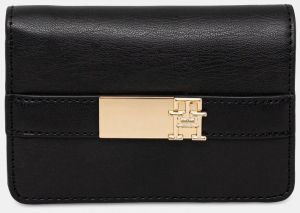 Peňaženka Tommy Hilfiger dámska, čierna farba, AW0AW16916