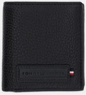 Kožená peňaženka Tommy Hilfiger pánske, čierna farba, AM0AM13034