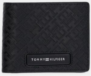 Kožená peňaženka Tommy Hilfiger pánska, čierna farba, AM0AM13027