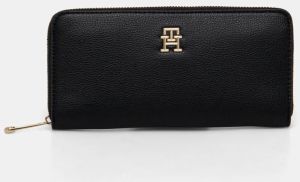 Peňaženka Tommy Hilfiger dámsky, čierna farba, AW0AW16927