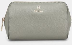 Kožená kozmetická taška Furla šedá farba, WE00449 ARE000 AG700