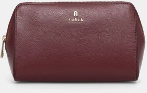 Kožená kozmetická taška Furla bordová farba, WE00618 ARE000 26700