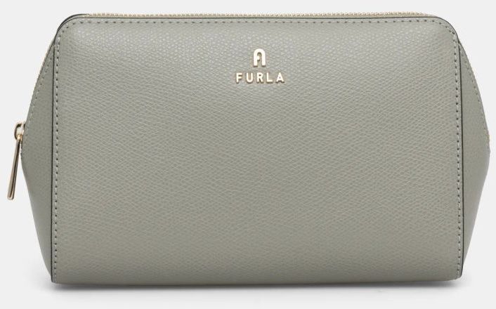 Kožená kozmetická taška Furla zelená farba, WE00618 ARE000 AG700