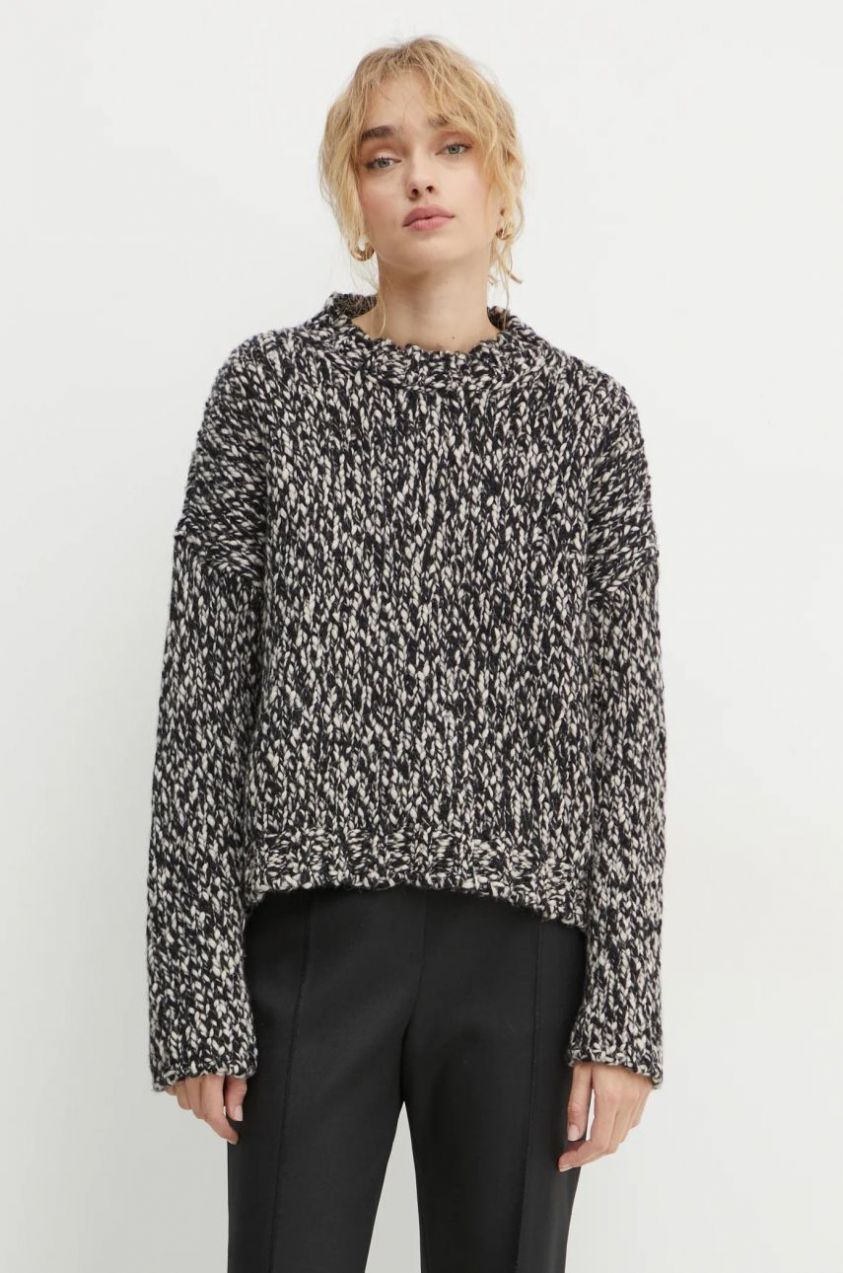 Vlnený sveter Weekend Max Mara dámsky, čierna farba, teplý, 2425366062600