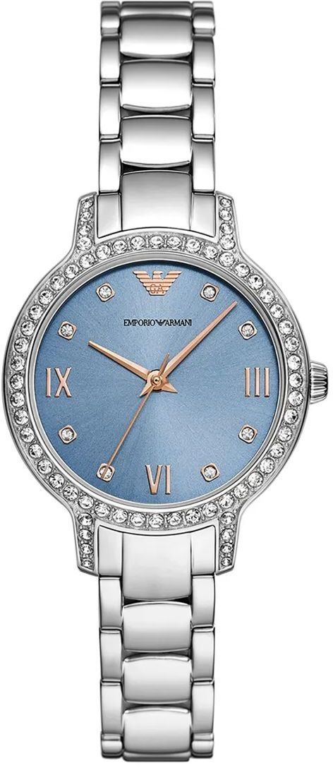 Hodinky Emporio Armani Cleo dámske, strieborná farba, AR11585