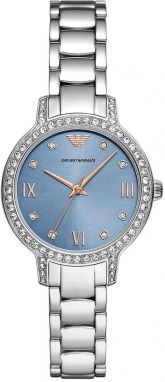 Hodinky Emporio Armani Cleo dámske, strieborná farba, AR11585