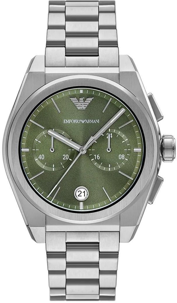 Hodinky Emporio Armani Federico Chronograph pánske, zelená farba, AR11640