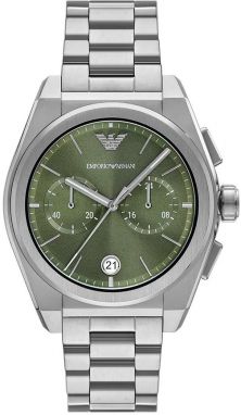 Hodinky Emporio Armani Federico Chronograph pánske, zelená farba, AR11640