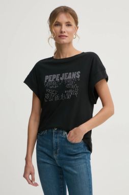 Bavlnené tričko Pepe Jeans LIRA dámske, čierna farba, PL505996