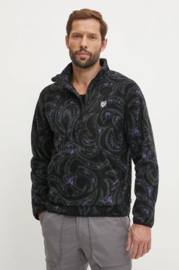 Fleecová mikina Quiksilver Mercury čierna farba, vzorovaná, AQYFT03405
