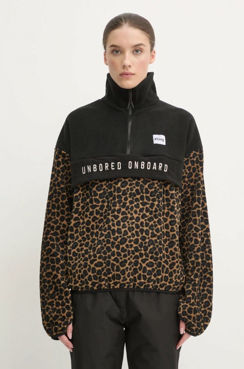 Športová mikina Eivy Ball Fleece čierna farba, s nášivkou, A00339117