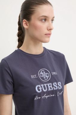 Tričko Guess 4G dámske, tmavomodrá farba, V5RI05 J1314