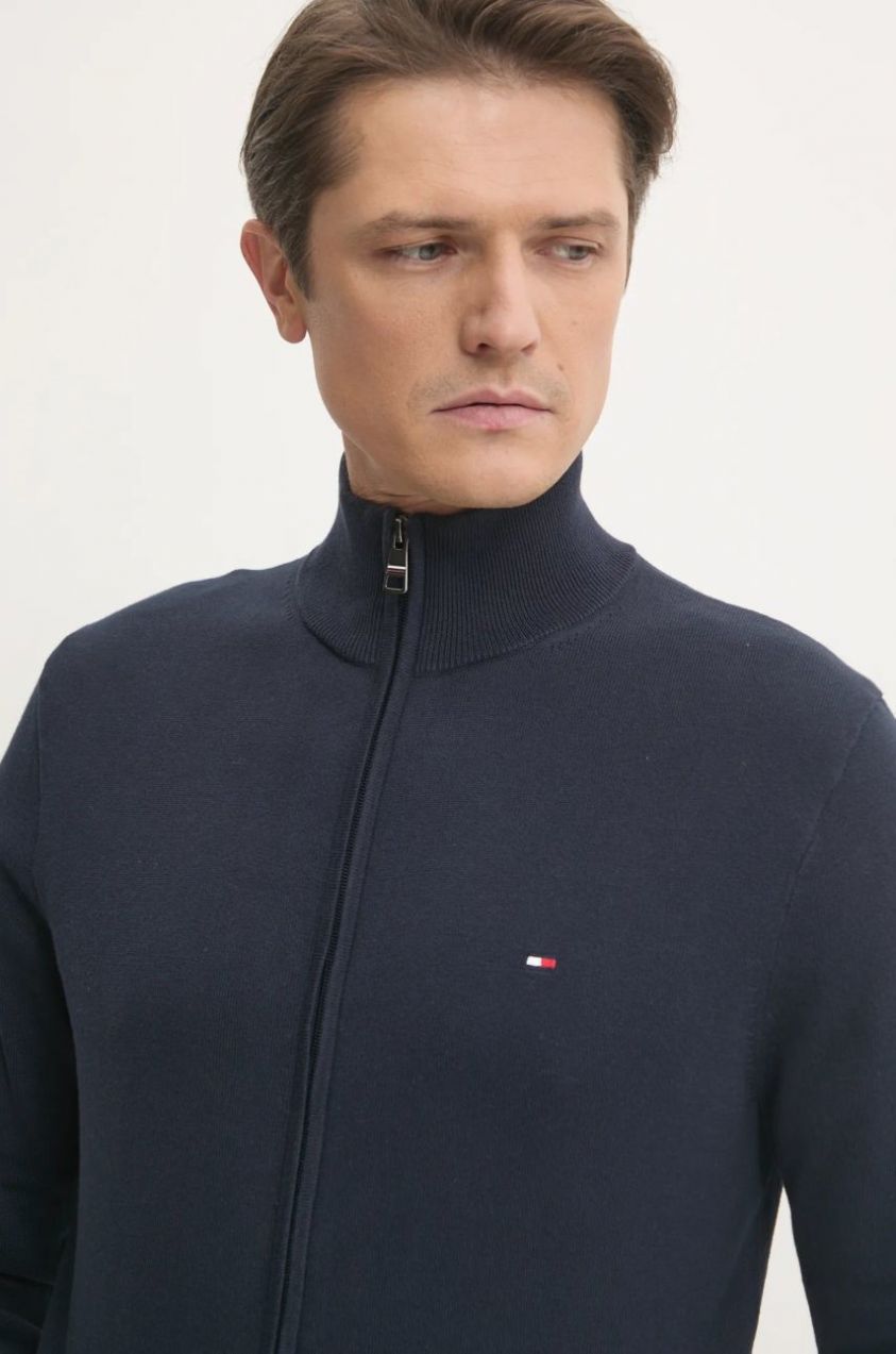 Bavlnený sveter Tommy Hilfiger tmavomodrá farba, MW0MW36517