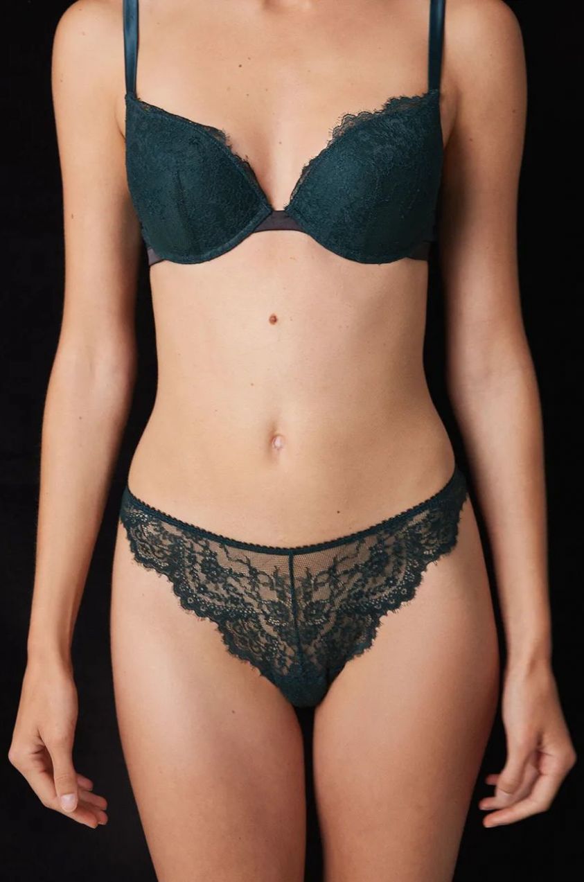 Brazílske nohavičky women'secret PARTY CAPSULE zelená farba, 5358619
