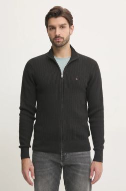 Bavlnený sveter Tommy Hilfiger čierna farba, MW0MW37402
