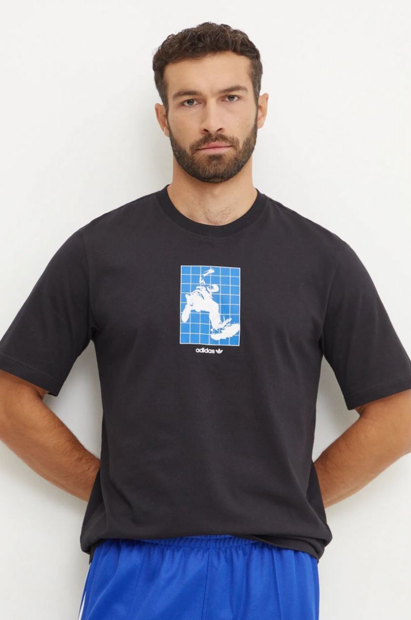 Bavlnené tričko adidas Originals GRFX Tee pánske, čierna farba, s potlačou, IY2080