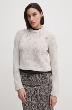 Bavlnený sveter Calvin Klein Jeans béžová farba, J20J224812