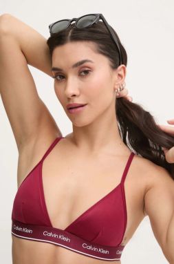 Plavková podprsenka Calvin Klein bordová farba, jemne vystužený košík