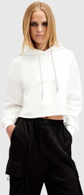 Bavlnená mikina AllSaints PIPPA SPARKLE HOODY dámska, biela farba, s kapucňou, jednofarebná, W117JB
