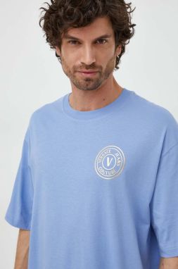 Bavlnené tričko Versace Jeans Couture pánsky, s potlačou, 76GAHT03 CJ00T