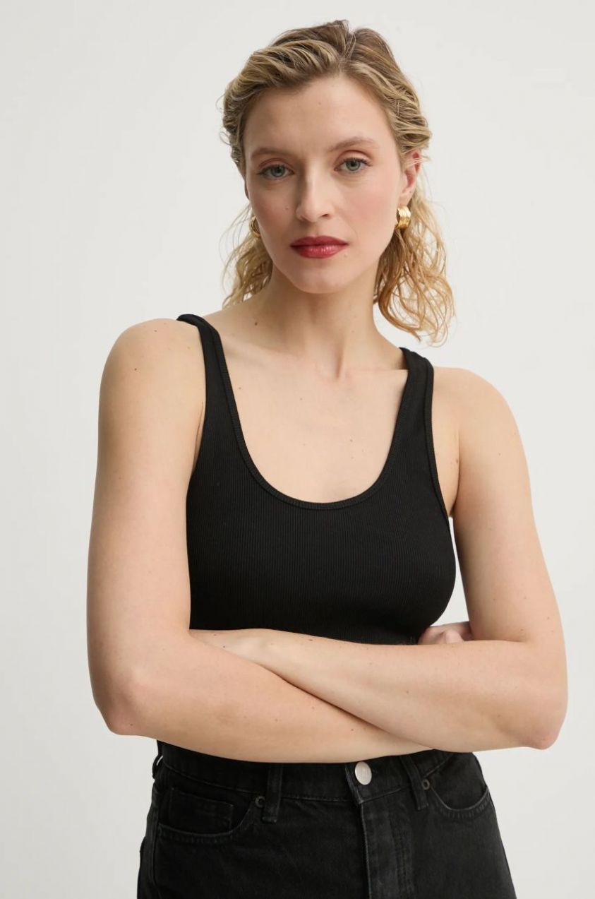 Bavlnený top By Malene Birger ANISA čierna farba, Q71679010Z