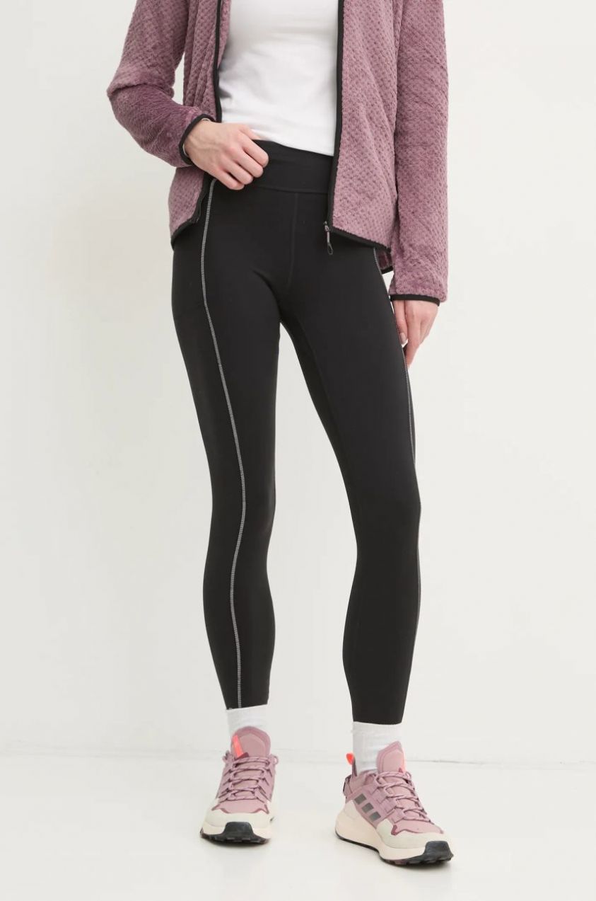 Športové legíny Smartwool dámske, čierna farba, s nášivkou, SW002816