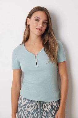 Pyžamové tričko women'secret MIX AND MATCH BRUMMELL zelená farba, 3278413