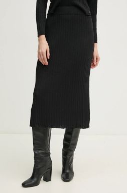 Sukňa Pepe Jeans NICOLE SKIRT čierna farba, midi, rovný strih, PL901174