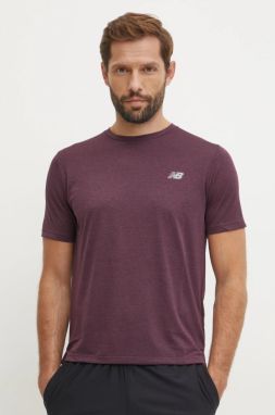 Tréningové tričko New Balance Athletics fialová farba, melanžové, MT41253PLN