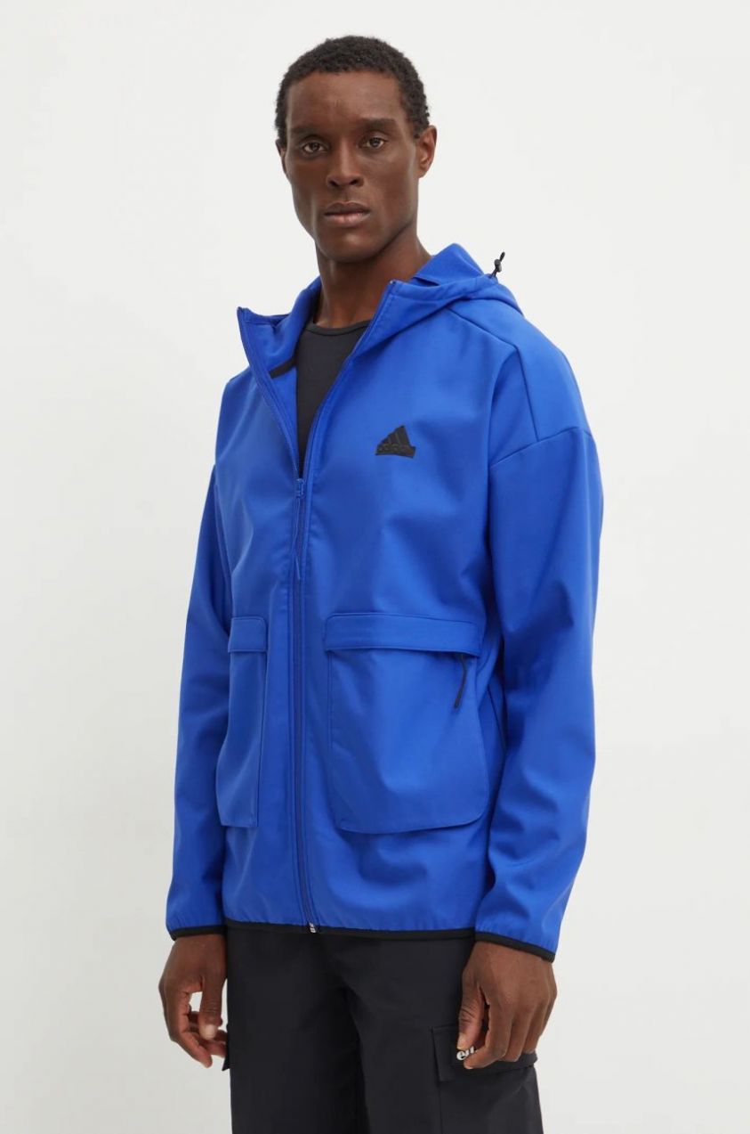 Mikina adidas City Escape pánska, s kapucňou, jednofarebná, IY1489
