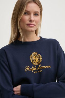 Mikina Polo Ralph Lauren dámska, tmavomodrá farba, s potlačou, 211959888