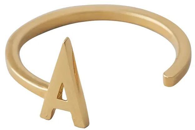 Strieborný pozlátený prsteň Design Letters 90601000A