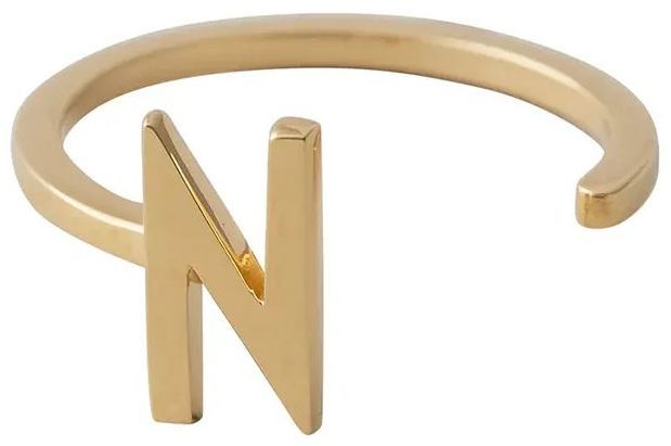 Strieborný pozlátený prsteň Design Letters 90601000N