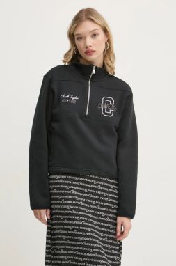 Mikina Converse dámska, čierna farba, s nášivkou, 10027566-A01