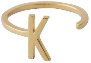 Strieborný pozlátený prsteň Design Letters 90601000K