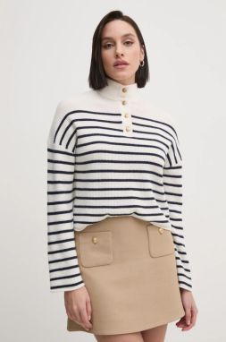 Vlnený sveter Tommy Hilfiger dámsky, béžová farba, WW0WW44981