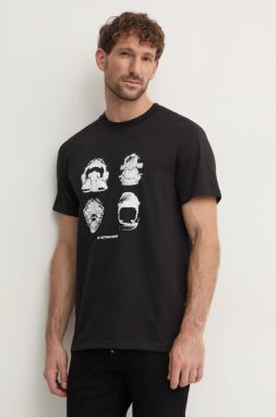 Bavlnené tričko G-Star Raw pánske, čierna farba, s potlačou, D25160-336