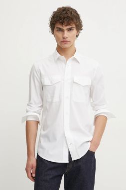 Košeľa G-Star Raw pánska, béžová farba, slim, s klasickým golierom, D24963-D701