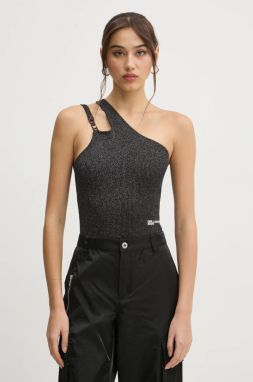 Top Karl Lagerfeld Jeans dámske, čierna farba, holý chrbát, A1W18028