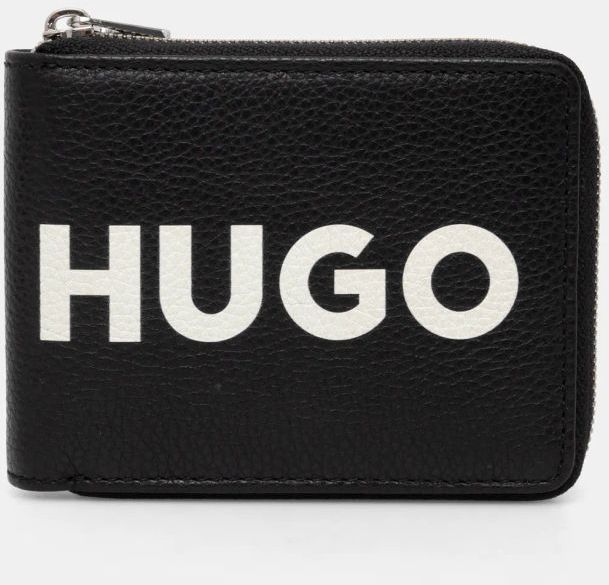 Kožená peňaženka HUGO pánsky, čierna farba, 50536037