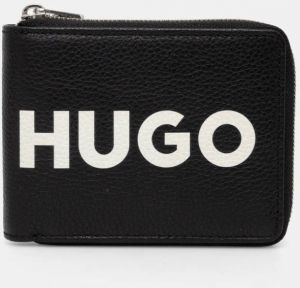Kožená peňaženka HUGO pánsky, čierna farba, 50536037