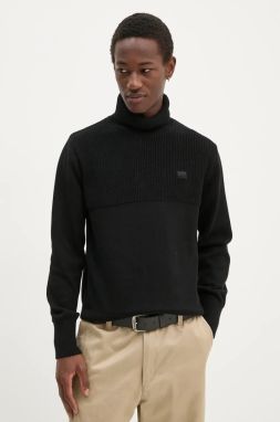 Bavlnený sveter G-Star Raw čierna farba, s rolákom, D25151-C868