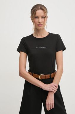 Bavlnené tričko Calvin Klein Jeans dámske, čierna farba, J20J224990