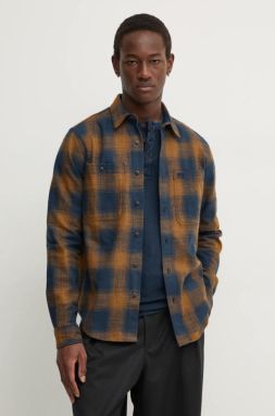 Bavlnená košeľa Timberland pánska, tmavomodrá farba, regular, s klasickým golierom, TB0A6V3PB681