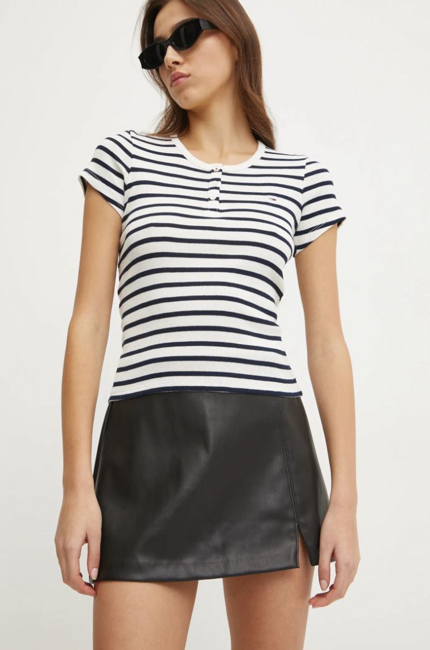 Sukňa Hollister Co. čierna farba, mini, puzdrová, KI343-4164