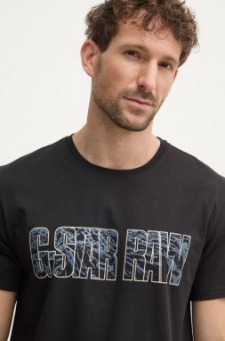 Tričko G-Star Raw pánske, čierna farba, s potlačou, D25139-336