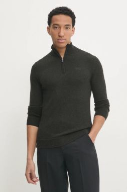 Sveter s prímesou vlny Superdry pánsky, zelená farba, M6110640A-6AQ