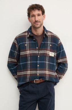 Bavlnená košeľa Barbour pánska, tmavomodrá farba, regular, s klasickým golierom, MSH5547NY91